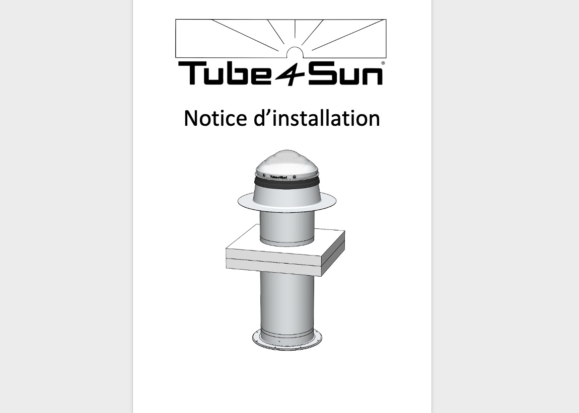 Conduit de lumière manuel d'installation Tube 4 Sun